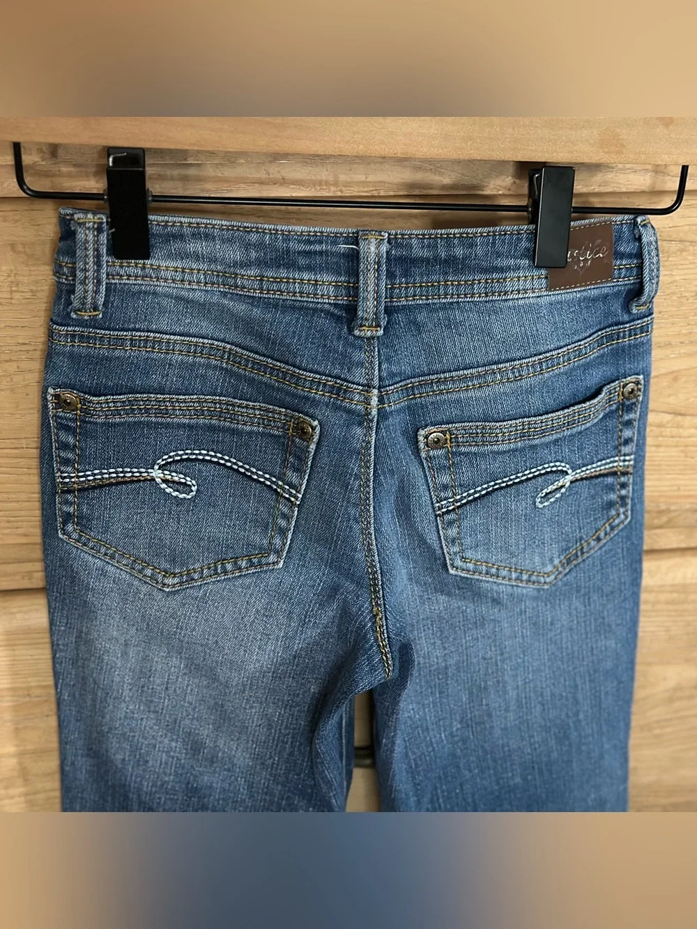 Justice Blue Jeans with Rhinestone Side Detail | Size 10 short